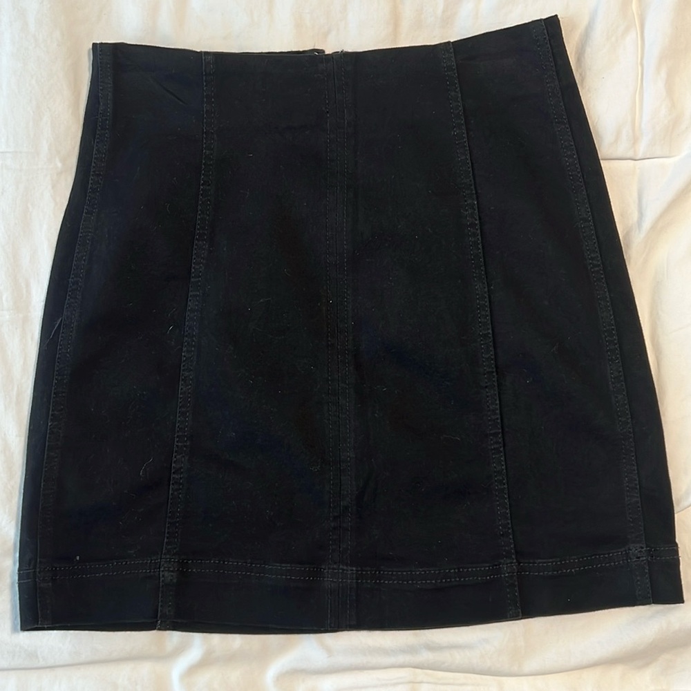 Black denim skirt